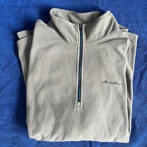 Eddie Bauer Quarter-Zip Fleece Sweatshirt - Men's Large (Gray)